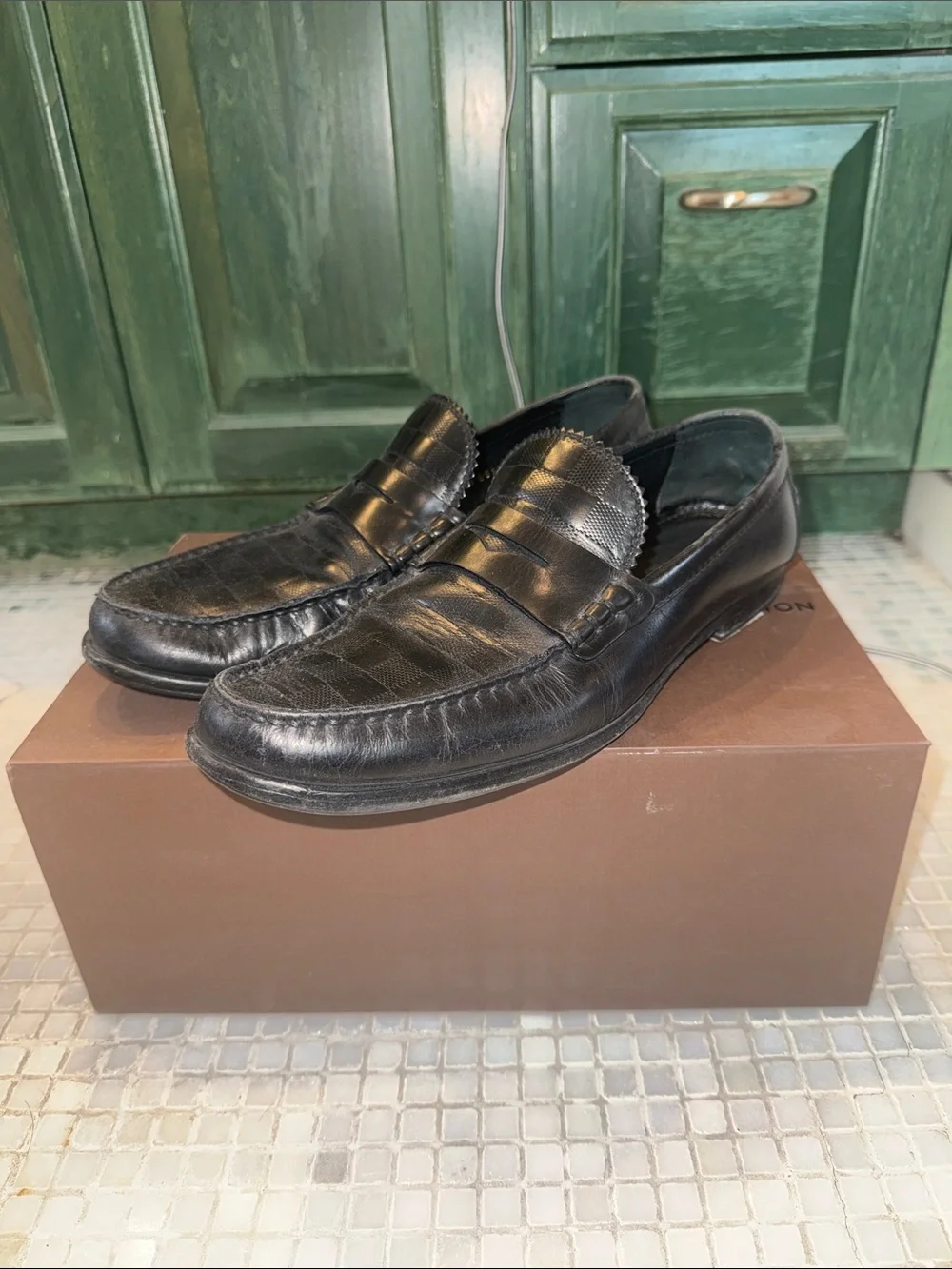 Louis Vuitton Black Damier Graduation Loafers